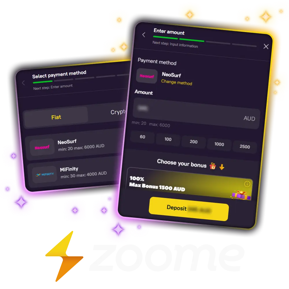 Make a deposit at Zoome Casino and win big.