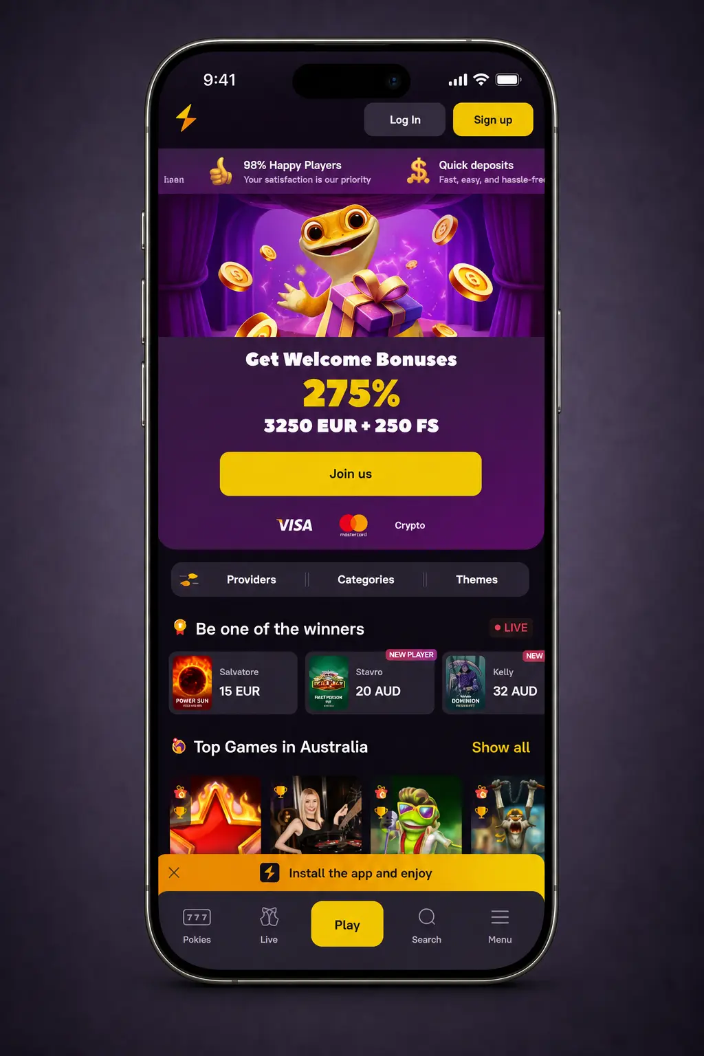 Zoome Casino iOS app installation on iPhone
