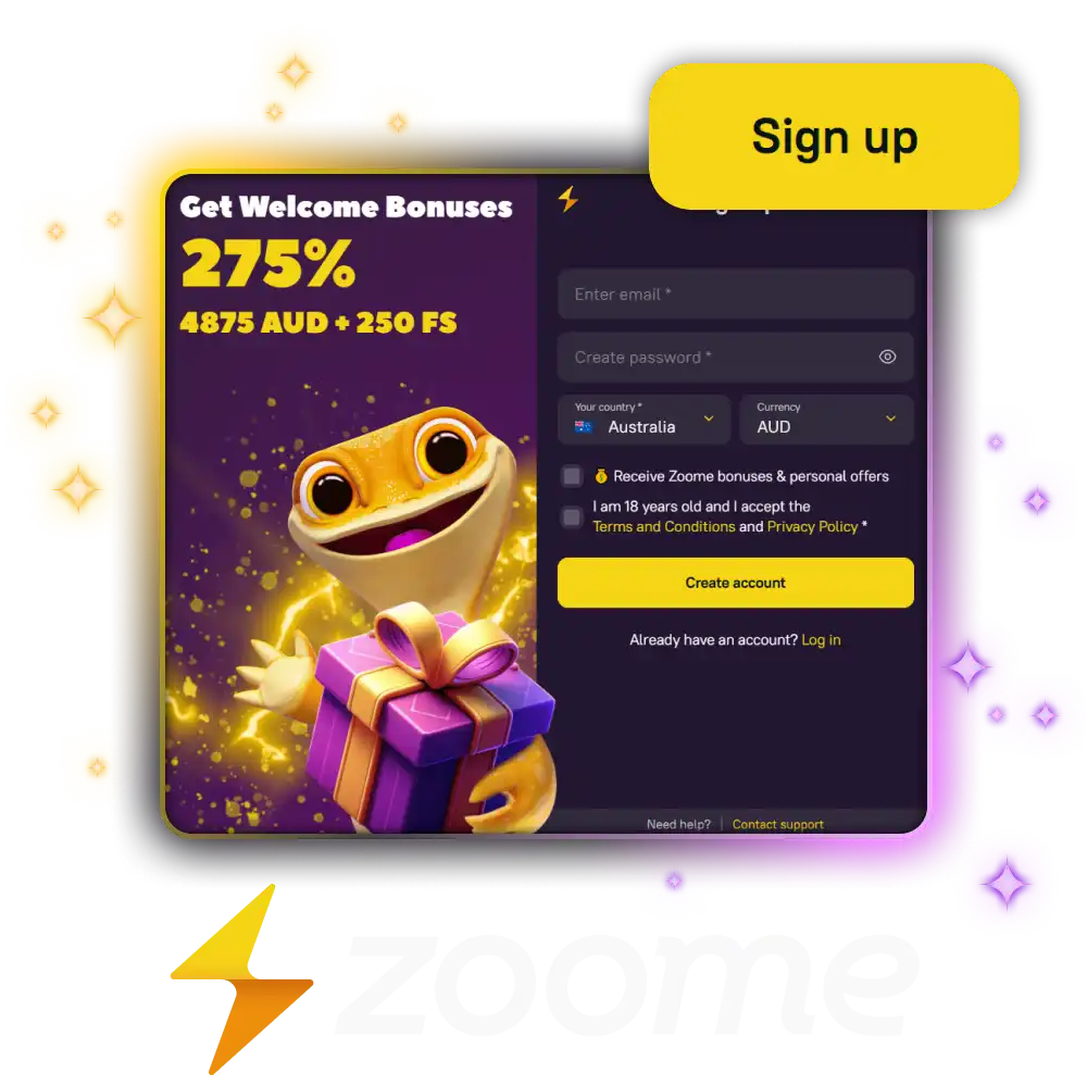 Register at Zoome Casino Australia and get a bonus.