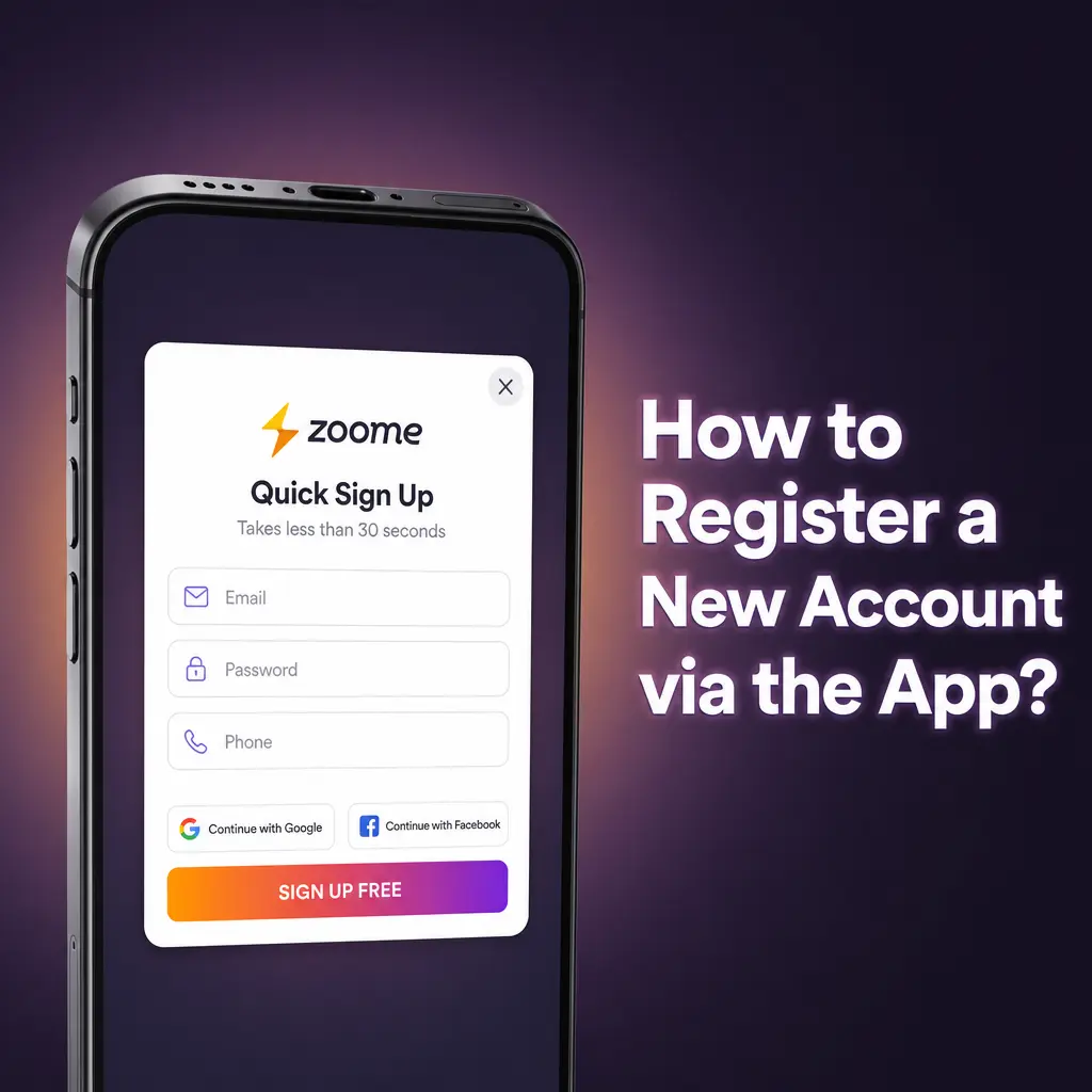 Zoome Casino app registration steps on mobile