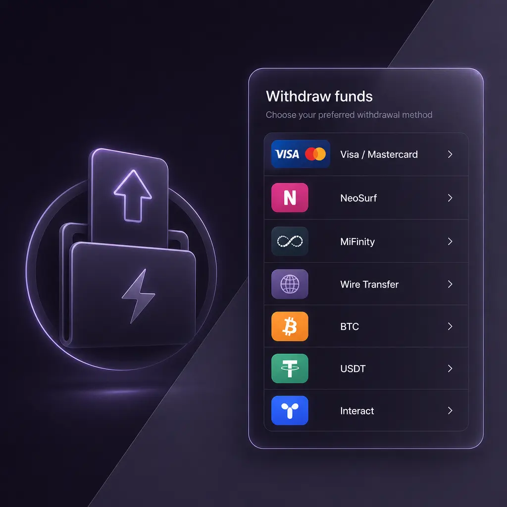 Zoome Casino withdrawal methods and payment options